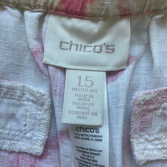 Chico's 100% Linen Wide Leg Pants 1.5 - Picture 6 of 13